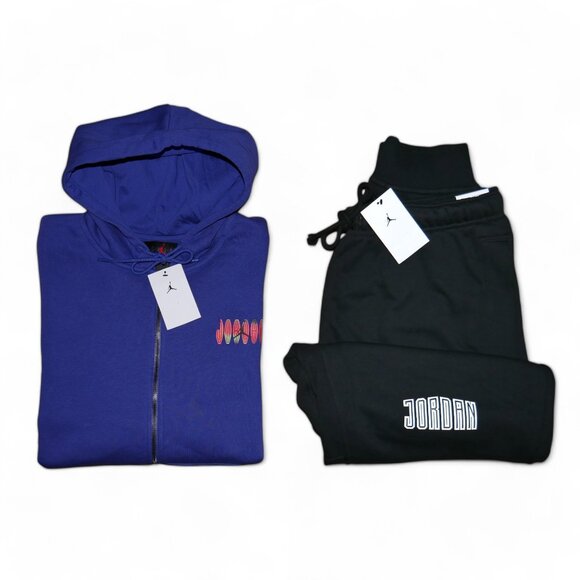 Air Jordan Men's DNA Sweatsuit Fleece Tracksuit Matching Outfit 2 Piece Set NWT - Picture 1 of 10